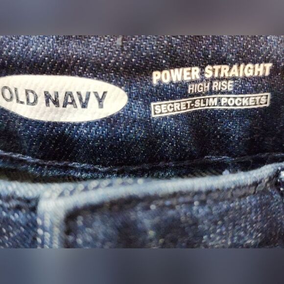 Old Navy Power Straight High Rise Destructed Distressed Jeans Size 2 - Picture 2 of 7